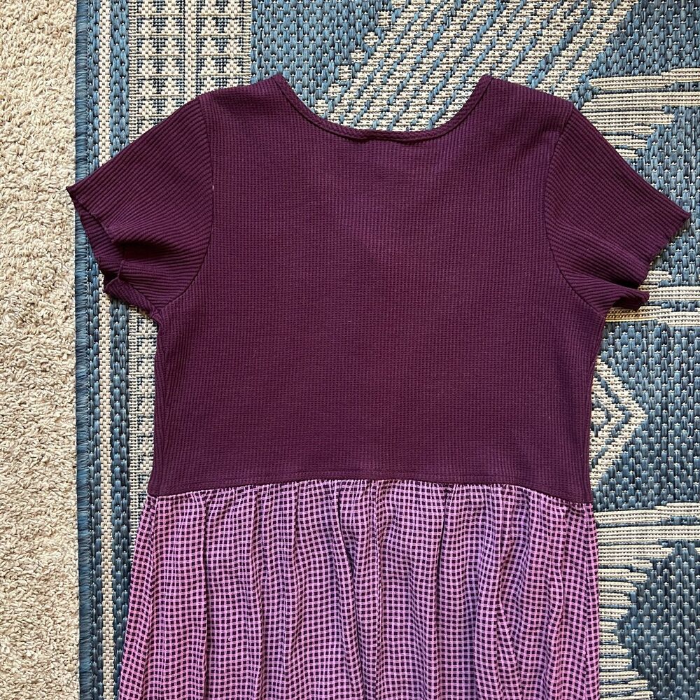 Cottagecore Vintage 90s Bobbie Brooks purple plum gingham whimsygoth dress - Picture 10 of 11